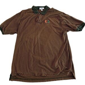 Bocca Classics Miami‎ U Polo. Hurricanes Green & Orange Striped. XXL